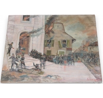 Huile sur toile "Soldats Allemands et