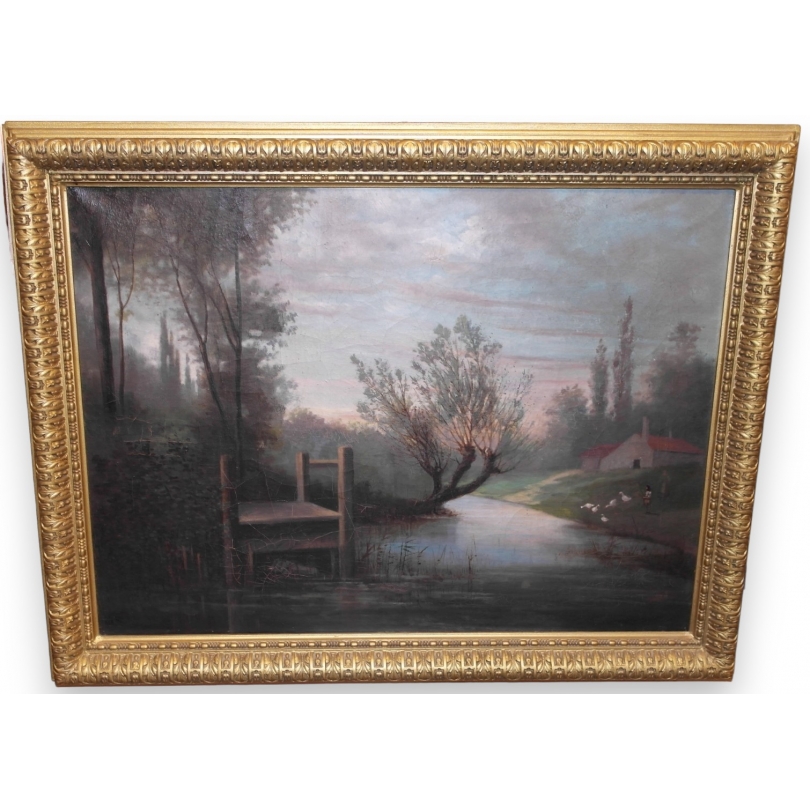 Paintings | Oil on canvas ‘River’, unsigned, Moinat SA  – Antiques and home décor