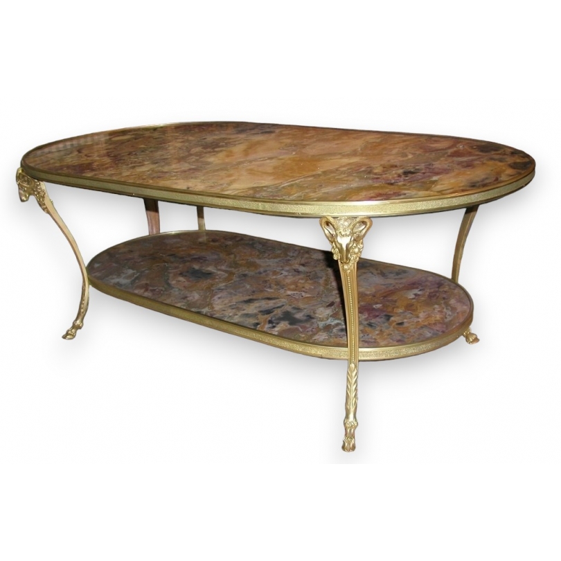  Table basse ovale "Tête de Béliers" en sur  Moinat SA  - Antiquités décoration