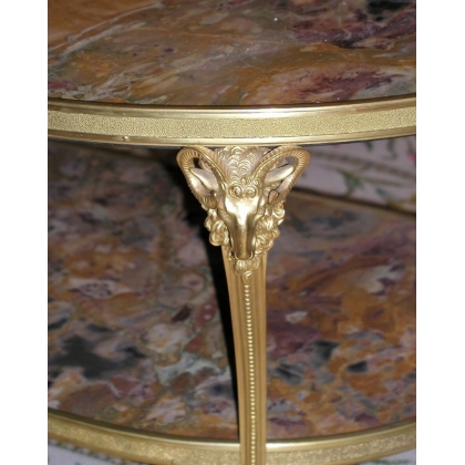  Table basse ovale "Tête de Béliers" en sur  Moinat SA  - Antiquités décoration