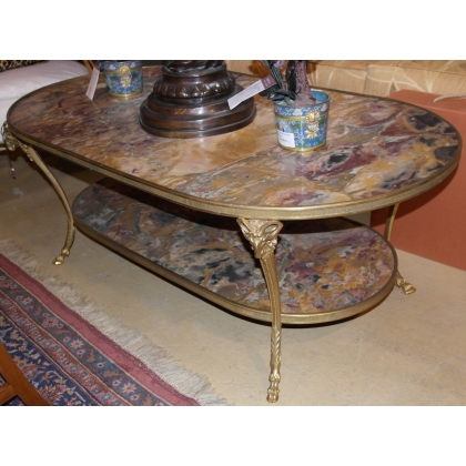  Table basse ovale "Tête de Béliers" en sur  Moinat SA  - Antiquités décoration