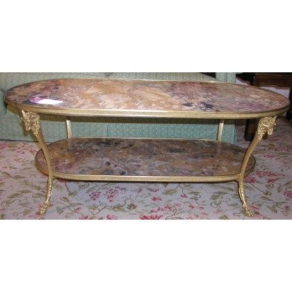  Table basse ovale "Tête de Béliers" en sur  Moinat SA  - Antiquités décoration