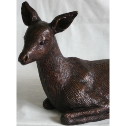 Famille de chevreuils en bronze