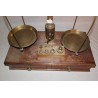 Wood and brass two-pan balance at Moinat SA – Antiques and home décor