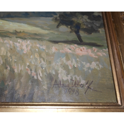 Paintings | Oil on canvas "View of a church" Moinat SA  - Antiques and home décor