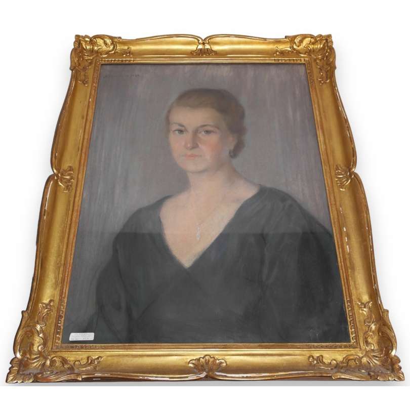  Pastel portrait signé Mabruo sept. 1936 sur  Moinat SA  - Antiquités décoration