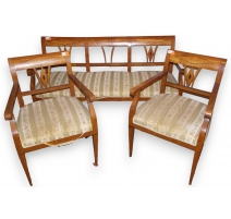 Canapé et 2 fauteuils Biedermeier