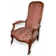 Fauteuil Voltaire recouvert de tissu