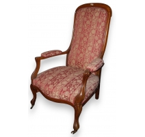 Fauteuil Voltaire recouvert de tissu