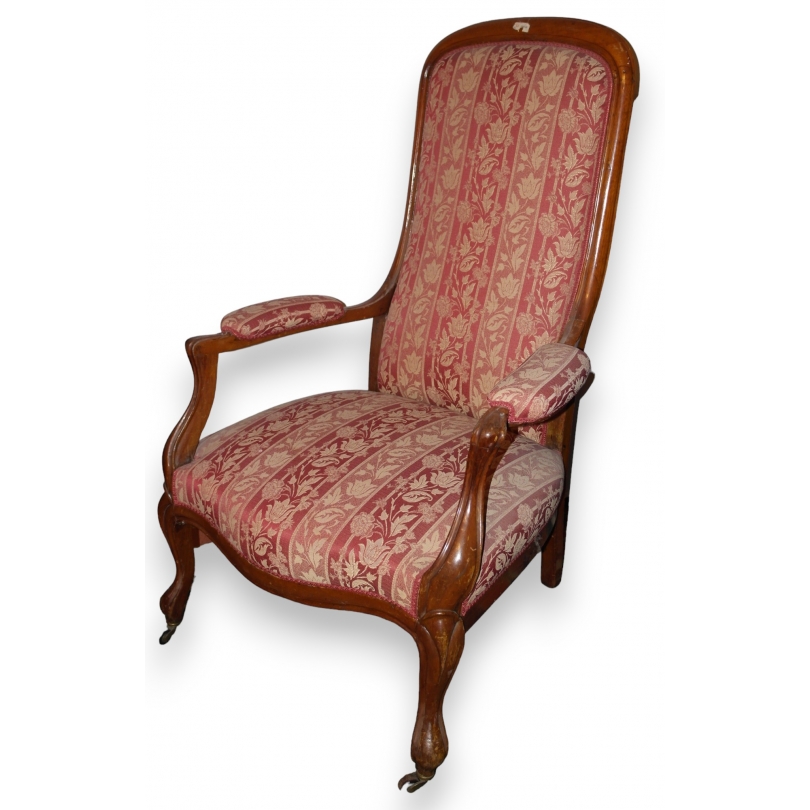 Fauteuil Voltaire recouvert de tissu