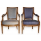 Paire de fauteuils Louis XVI en noyer,