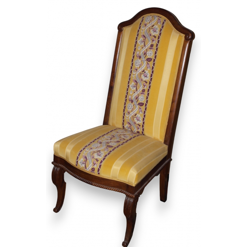 Chaise dossier haut en acajou