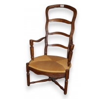 Fauteuil de nourrice paillé provençal