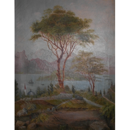 Paintings | Oil on canvas "Tree by the River" Moinat SA  - Antiques and home décor