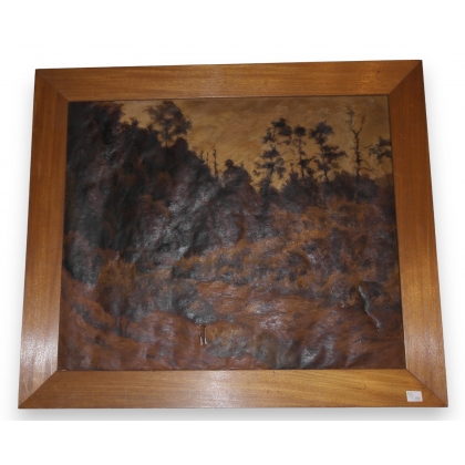 Huile sur toile \"Foret\" signée CLEMENT