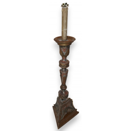 Electrified polychrome candlestick by Moinat SA – Antiques and home décor