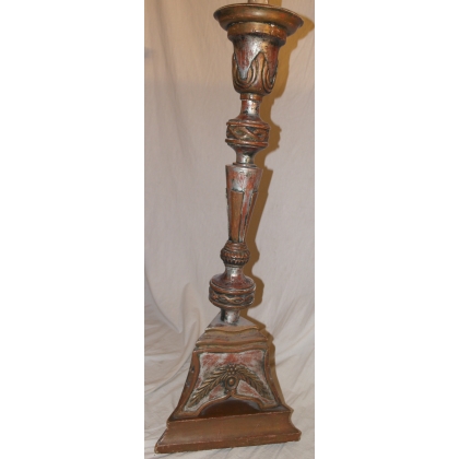Electrified polychrome candlestick by Moinat SA – Antiques and home décor
