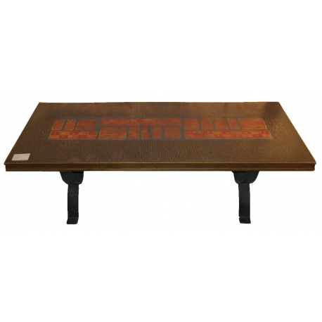  Table basse en métal émaillé vers 1960 sur  Moinat SA  - Antiquités décoration
