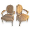 Pair of Louis XVI armchairs, backrest by  Moinat SA  - Antiques and interior design