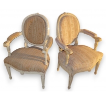 Paire de fauteuils Louis XVI