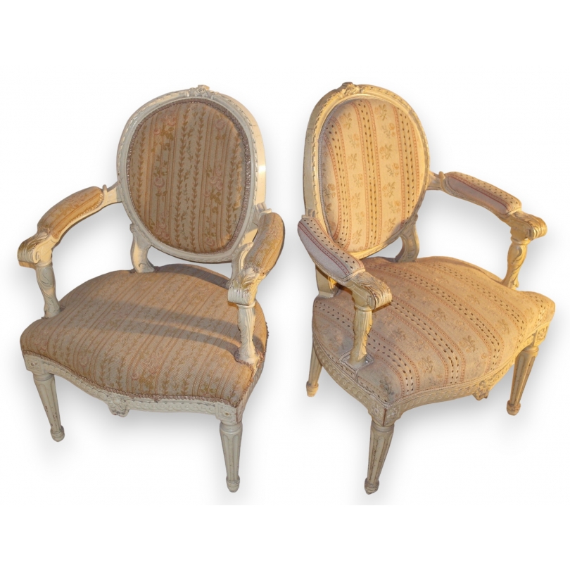 Paire de fauteuils Louis XVI