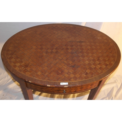 Table ovale Louis XVI marqueterie à sur  Moinat SA  - Antiquités décoration