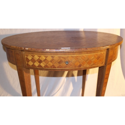  Table ovale Louis XVI marqueterie à sur  Moinat SA  - Antiquités décoration