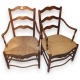 Paire de fauteuils provençaux paillés