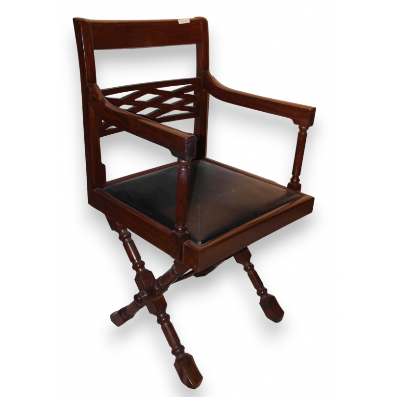 Fauteuil bateau, en acajou.