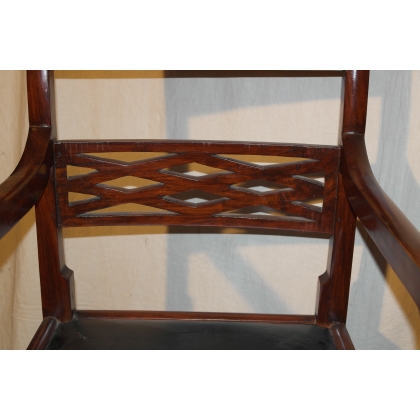 Boat armchair, in mahogany. Available from  Moinat SA  - Antiques and home décor