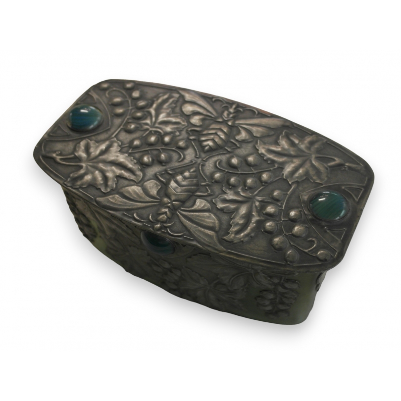 Art Nouveau glass and pewter box by  Moinat SA  - Antiques and decorative items