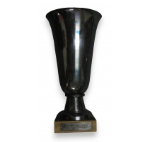 Coupe en métal argenté "Evian 1955",