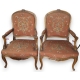 Paire de fauteuils style Louis XV en