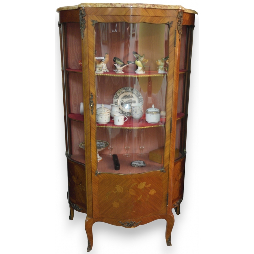  Vitrine style Louis XV marquetée sur  Moinat SA  - Antiquités décoration
