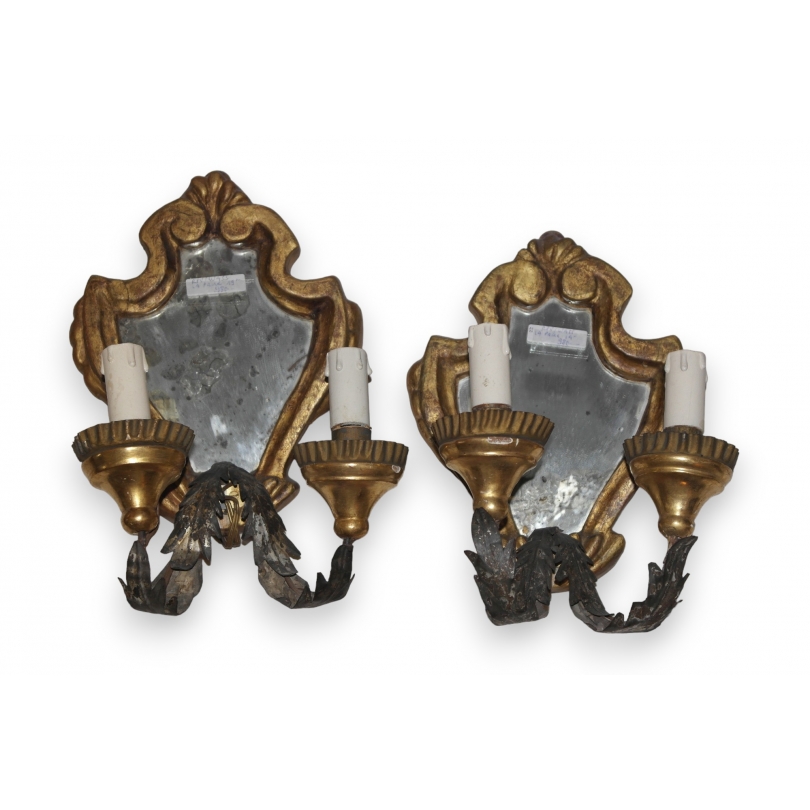 Pair of 2-light mirror wall lights from Moinat SA – Antiques and home décor