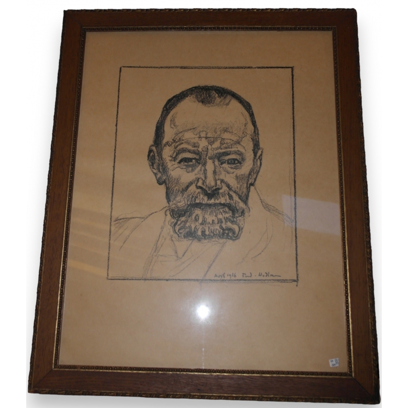  Reproduction d'un dessin "Autoportrait" sur  Moinat SA  - Antiquités décoration