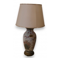 Lampe en porcelaine gris-rose