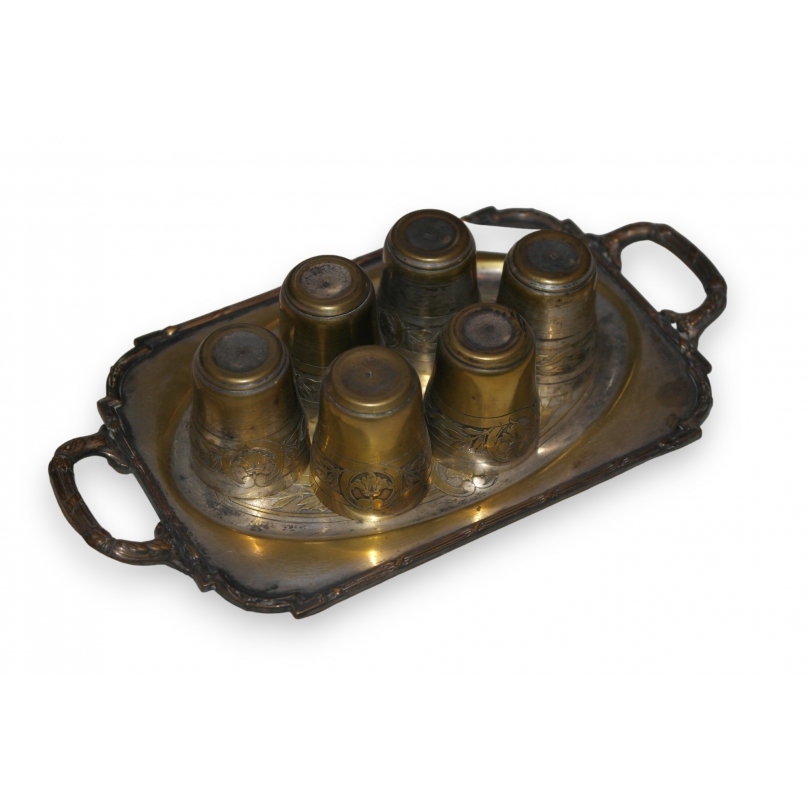 Set of 6 metal glasses from Moinat SA – Antiques and home décor