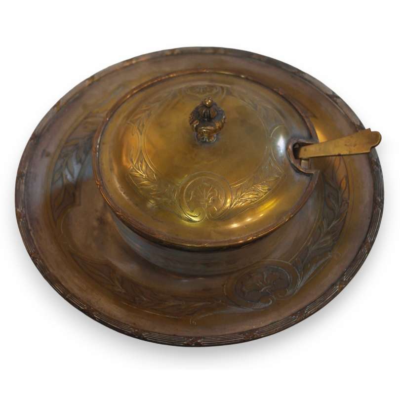 Silver-coloured metal mustard pot from Moinat SA – Antiques and home décor