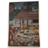 Peinture sur soie "Temple chinois"