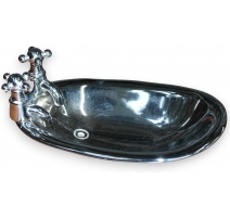 Porte-savon "Baignoire", en laiton chromé