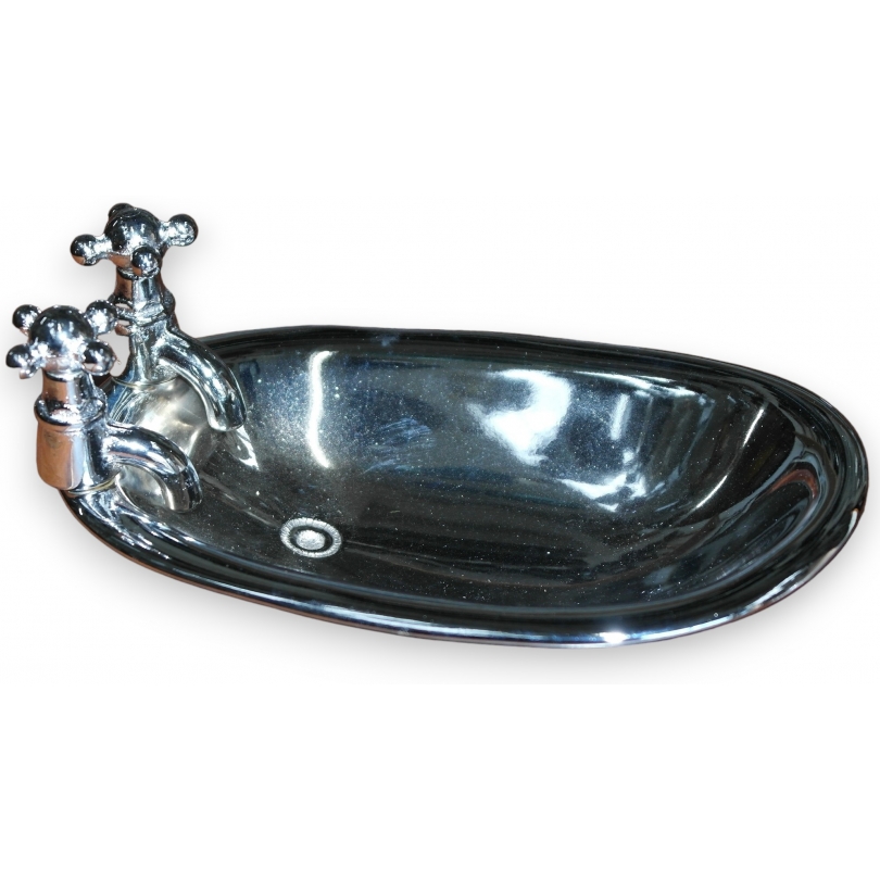 Porte-savon "Baignoire", en laiton chromé