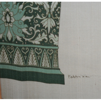 Paintings | Silk painting "Purple Vase" by Moinat SA  - Antiques and home décor