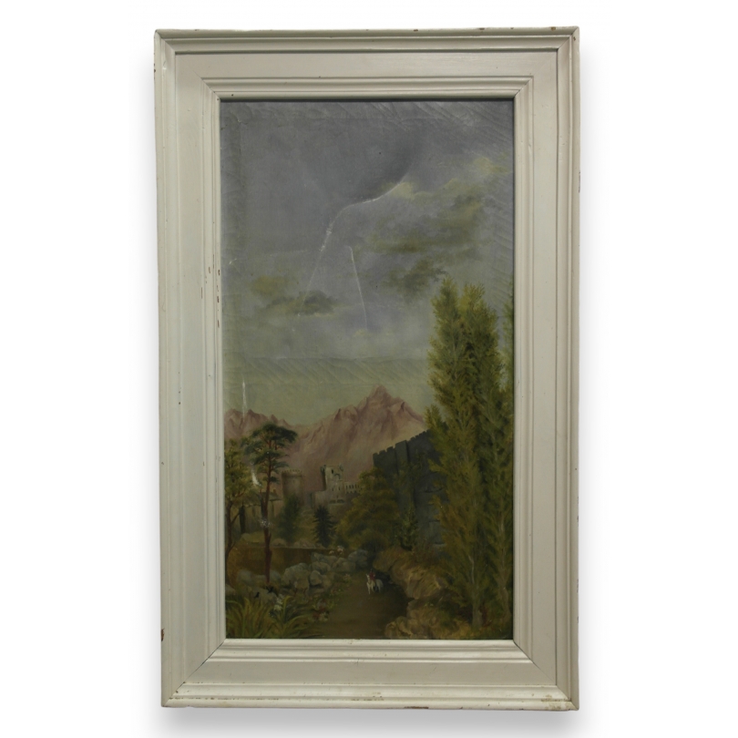 Paintings | Oil on canvas ‘Ruins’ (as is) Moinat SA  – Antiques and home décor