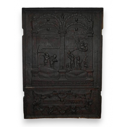  Plaque de cheminée en fonte "Genèse 22" sur  Moinat SA  - Antiquités décoration