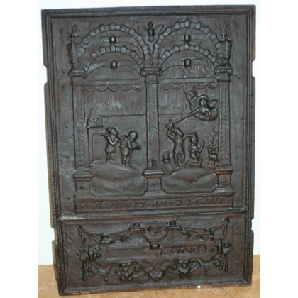 Plaque de cheminée en fonte "Genèse 22" sur  Moinat SA  - Antiquités décoration