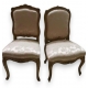 Suite de 2 chaises Louis XV dont une estampillée