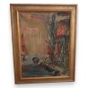 Paintings | Oil on canvas ‘Boat on the Canal’ Moinat SA  – Antiques and home décor