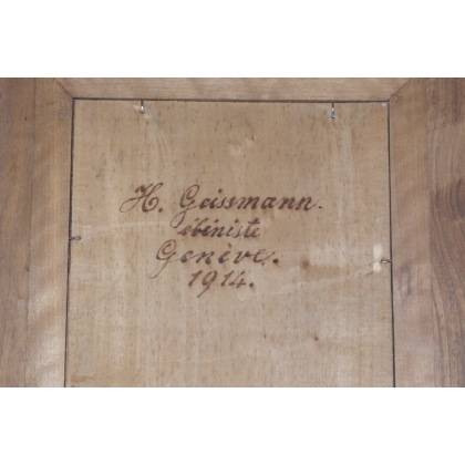 Swiss marquetry clock, signed ‘H.’ on Moinat SA – Antiques and home décor