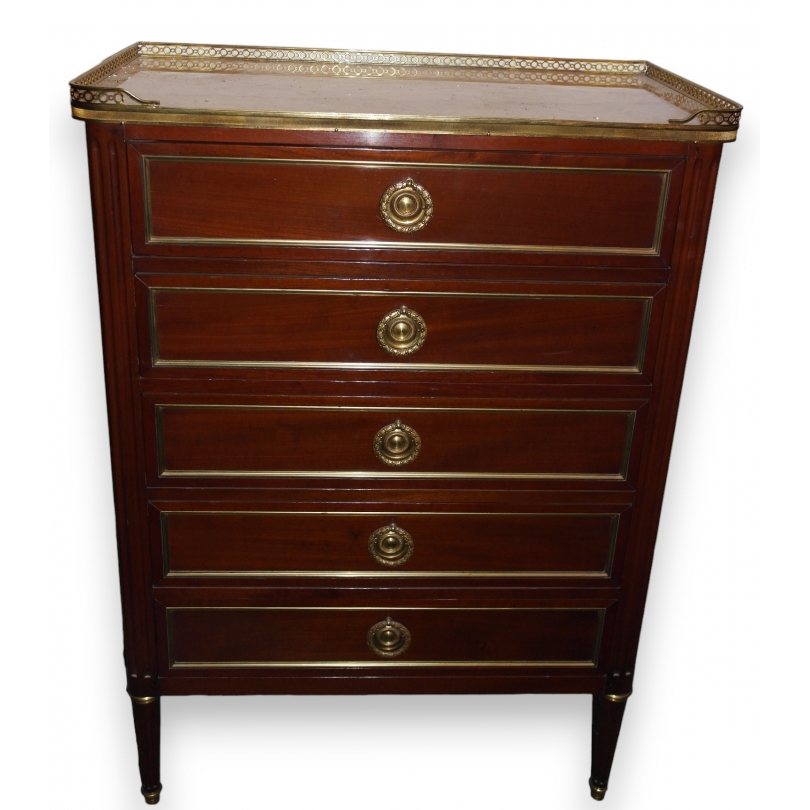  Chiffonnier style Louis XVI en acajou sur  Moinat SA  - Antiquités décoration
